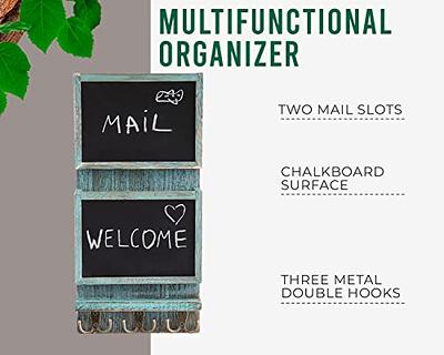 Mail Sorter Wall Mount Mail & Key Holder Organizer with Chalkboard