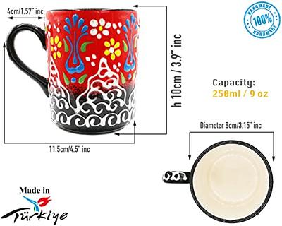 Funky Mugs Collection Unique Handmade Ceramic Coffee Cups, Use or Gift,  Kitchen Decoration 9 Oz, 250 Ml 