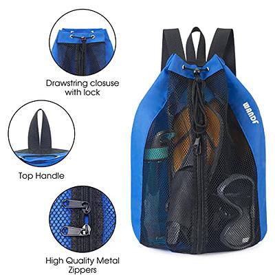WANDF Swim Bag Mesh Drawstring Backpack Beach Backpack for