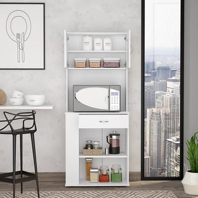 Tileon 4-Shelf White Pantry Organizer with Adjustable Shelves