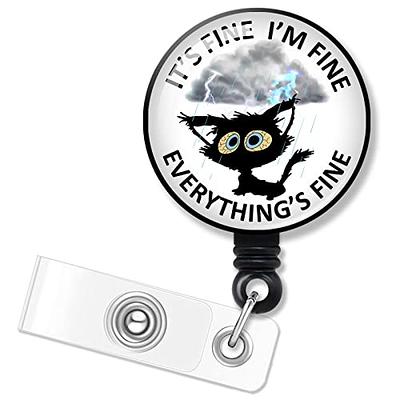 Everything Is Fine Badge Holder/Cute Reels/I'm It's Everything's Holder -  Yahoo Shopping