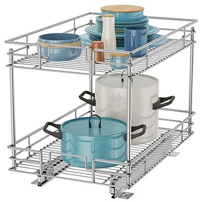 ROOMTEC Pull Out Cabinet Organizer, Kitchen Cabinet Organizer and Storage  2-Tier Cabinet Pull Out Shelves Under Cabinet Storage for Kitchen 11 W x  18 D, Chrome - Yahoo Shopping