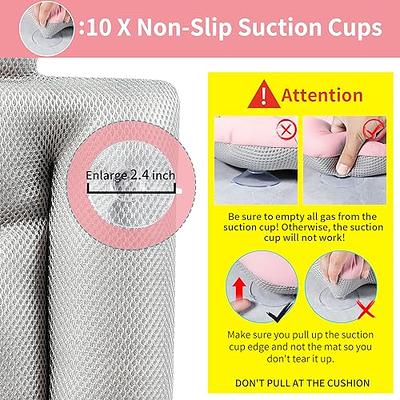 Cushioned Pillow Top Non-slip Rubber Bathtub Mat Gray - Slipx