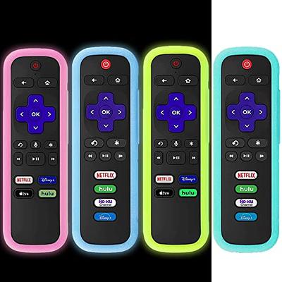 4Pack Silicone Remote Cover for Roku, TCL Hisense Roku Glow in The Dark  Remote Case Universal for Roku Express 4K+ 2021