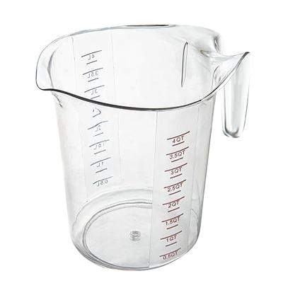 RW Base 1 Pint Measuring Jars, 10 Durable Measuring Beakers - Metric and Imperial Units, V-Shaped Spout, Clear Plastic Measuring Cups, Handle with Thu