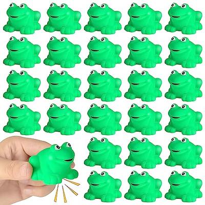 30 Pieces Rubber Frogs Mini Rubber Frogs for Bath Squeak and Float Frogs  Green Rubber Frogs Shower Frog Swimming Bathtub Toys for Boys and Girls  Shower Bathtub Pool Birthday Party Decoration 