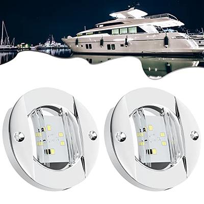  PSEQT 4Pcs 3'' Marine Boat Interior Lights Green LED