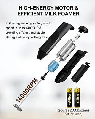 Drink Mixer Handheld Coffee Stirrer Stainless Steel Electric Beverage Mixer,  Milk And Egg Beater (battery Not Included)