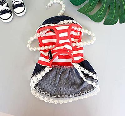 Dog Clothes female pet dress red stripe