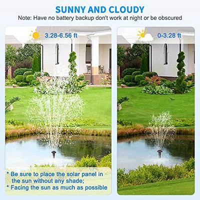 Solar Fountain Pump - AMZTime 3.5W Solar Water Fountain Pump with 6  Nozzles, Solar Powered Pump for Bird Bath, Fish Tank, Pond, Garden, Outdoor  and Aquarium