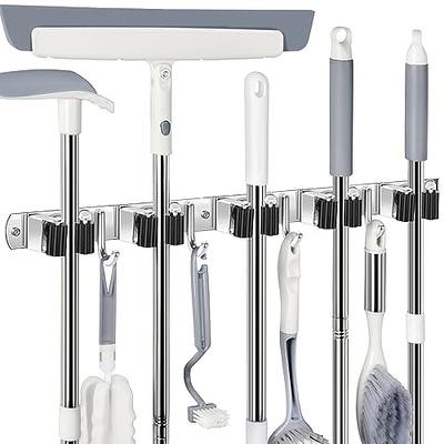 Regency 48 Stainless Steel Mop / Broom Rack with 5 Holders