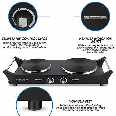 Electric Double Stovetop Cooking Hot Plate 1200W Infrared 7.3/4 Glass  Ceramic Portable Stove Burners Cool Touch Handle Cooktop Keeps Food Warm  Temperature Controls Electric Burner for Kitchen, Dorm - Yahoo Shopping