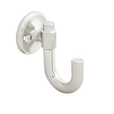 24 in. L Satin Nickel Pill Top 4 Hooks On White Hook Rail