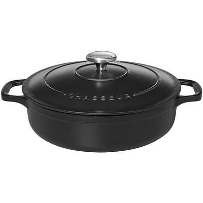 MasterPRO 3.5 qt. Cast Iron Braiser with Glass Lid MPUS16322BLU - The Home  Depot