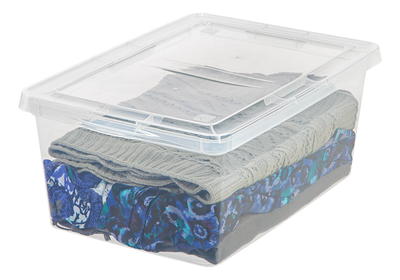 Mainstays 5 Quart Stackable Plastic Lidded Closet Organizer Box