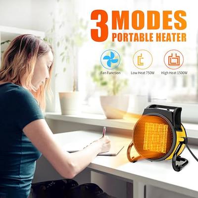  Space Heaters for Indoor Use, Portable 1500W/750W PTC Ceramic  Space Heater, Small Space Heater with Thermostat, Three Modes, Overheat and  Tip-Over Protection for Office Home : Home & Kitchen