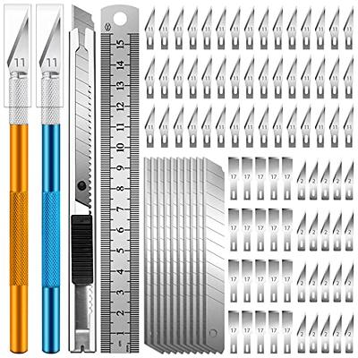 Craft Knife and #11 Blades - Non-Slip Precision Hobby Scalpel Knife and  Blades