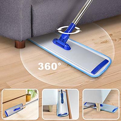 Microfiber Mop Hardwood Floor Mop for Floor Cleaning- MEXERRIS Wood Floor  Mop with 4X Reusable Pads, Dust Wet Mops with Adjustable Handle Flat Mop