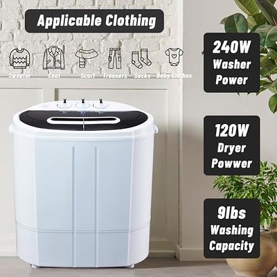 Kasunpul Portable Washer Compact Twin Tub Mini Washing Machine,  Washer(8Lbs) and Spinner(5Lbs), Portable Laundry Washer, Wash and Spin  Cycle Combo
