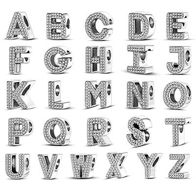 CINKOLA 925 sterling Silver Letter Charms A-Z Alphabet Beads with