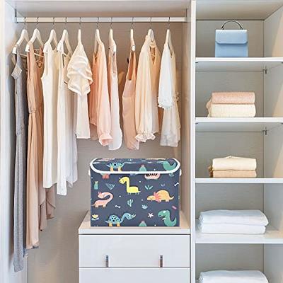DIMJ Storage Bin, Fabric Storage Bins with Lid, Hand Pull Closet