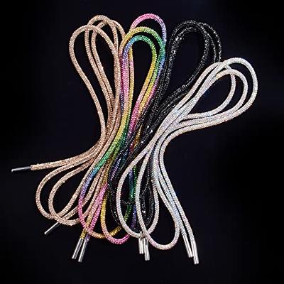 KEJXSGUO 1Pair Glitter Shoe laces Rhinestone Rope Colored