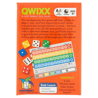 Gamewright Qwixx Dice Game Ages 8+ - Yahoo Shopping