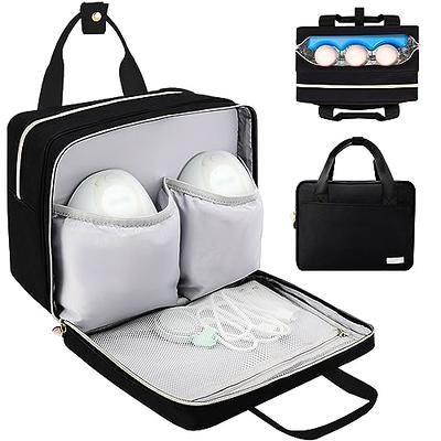 Wearable Breast Pump Bag with Cooler Compartment, Breast Pump Travel Bag  Compatible with Elvie, Momcozy S12 Pro, Willow & Medela Pump, Carrying Case
