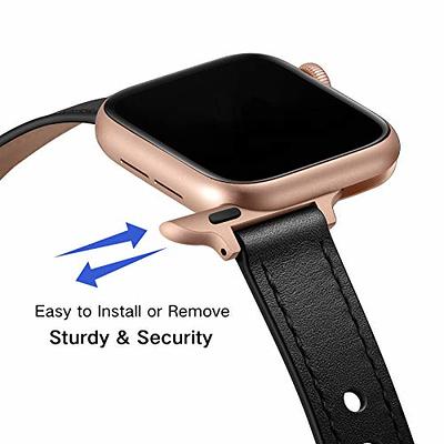 Slim Leather Band for Apple Watch | Oxa Leather, Black / 41mm | 40mm | 38mm / Rose Gold