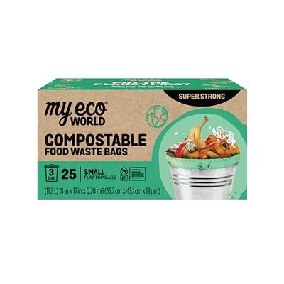 Lucky Family Green Compost Bags for Kitchen Countertop Bin 1.3 up