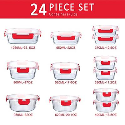 M MCIRCO [10-Pack,22 Oz Glass Meal Prep Containers,Glass Food Storage  Containers with lids,Glass Lunch Containers,Microwave, Oven, Freezer and