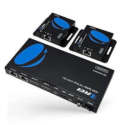 1080P 1x8 HDMI Extender Splitter by OREI Multiple Over Single Cable  CAT5e/6/7 Full HD with IR Remote EDID Management - Up to 400 Ft - Low  Latency - Full Support