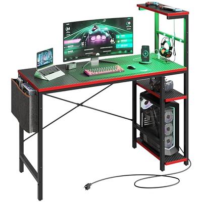 Bestier Computer Office Desk Workstation with Storage Bag & Hook