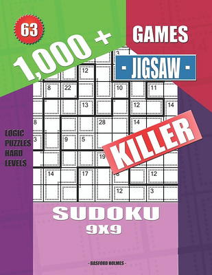 1,000 + Premium sudoku killer 9x9: Logic puzzles hard - extreme levels  (Paperback)