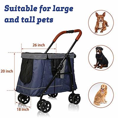 LUCKYERMORE 3 In 1 Pet Stroller Foldable Carrier Travel Cart Dog Cat Cup  Holder