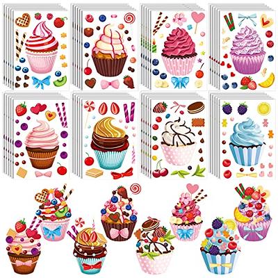 Karenhi 48 Sheets Scented Cupcake Stickers Scratch and Sniff Make A Cupcake  Stickers Sheet Make Your Own Cupcake Stickers Mix and Match Dessert  Stickers for Kids DIY Art Craft Party Favors 