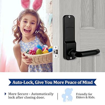 CODACE Keyless Entry Door Lock with Keypad Door Knob, Double Sided Keypads  Door Lock with Handle, Digital Code Combination Door Lock, Mechanical Gate