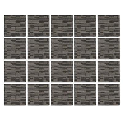 Shuffle Espresso Carpet Tiles - 24 x 24 Indoor/Outdoor, Peel and