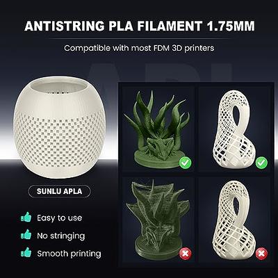 SUNLU AntiString PLA Filament 1.75mm APLA 3D Printer Filament 1.75mm, 1kg  Spool (2.2lbs), Dimensional Accuracy +/- 0.02mm, Neatly Wound 3D Printing  Filament Fit Most FDM 3D Printers, 1000g Cream White - Yahoo Shopping