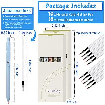 Cute Aesthetic Gel Pens for Note Taking: 10 Pack Black Ballpoint,  Retractable Ball Point Ink Pen