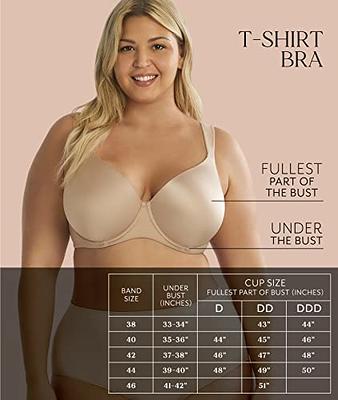 DREAMFIT Underwear for Women Plus Size Full Coverage Microfiber Underwire  Everyday Smoothing Tshirt Bra - 38DD Tawny - Yahoo Shopping