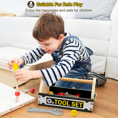 Qaba Kids Workbench and Construction Toy, Toddler Tools Workshop, STEM  Educational Pretend Play, w/ Shelf Storage Box, Electric Drill, Aged 3-6  Years Old Toy