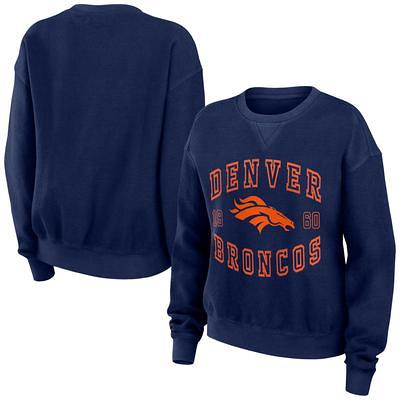 Men's Antigua Heathered Gray Denver Broncos Team Reward Crossover Neckline Pullover Sweatshirt Size: Large