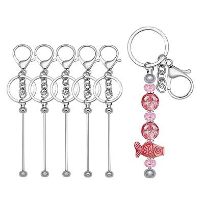 6pcs Decorative Beaded Safe Diy Keychain Beadable Keychain for