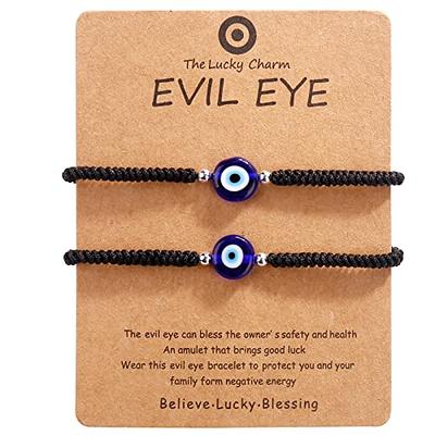 URSTAR Evil Eye Bracelets for Teen Girls, 14K Solid Gold over Evil