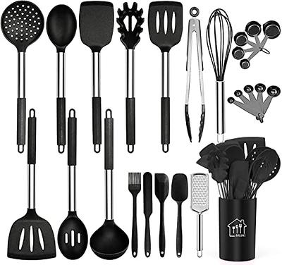 18Pcs Silicone Kitchen Cooking Utensils Set, Heat Resistant Kitchen Utensils,  Spatula, Spoon, Whisk, Dishwasher Safe Kitchen Utensil Gadgets Tools Set  for Nonstick Cookware