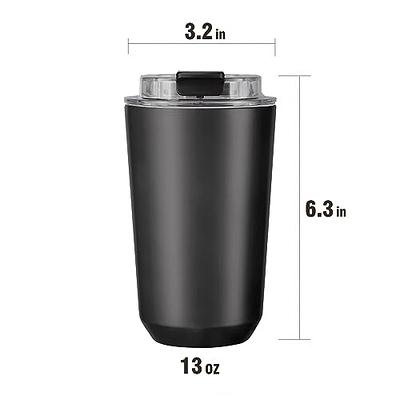 Insulated Stainless Thermos Mug, Fits Car Cup Holder 