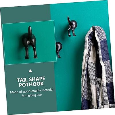 Outanaya 5Pcs Tail Decorative Hook cast Iron Dog Tail Hooks Dog