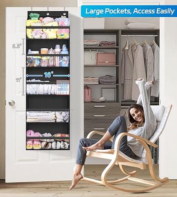 Fixwal 6-Shelf Over Door Hanging Pantry Organizer Hanging Storage with  Clear Plastic Pockets Behind The Door Storage Organizer with 3 Small PVC