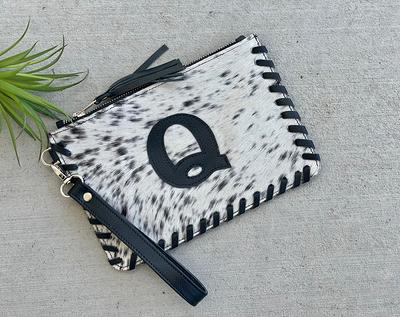 COWHIDE WRISTLET Western Genuine Hair on Cowhide Hand Tooled Leather  Wristlet Clutch Purse Wallet Handbag Leather Back - Etsy